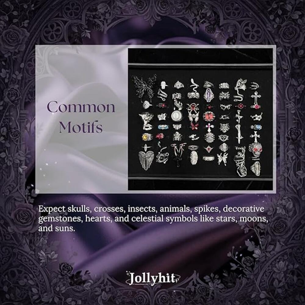 Mystery Jewelry Jar 30pcs Gothic Witchy Set Women Halloween Gift Rings Earrings - Picture 3 of 7